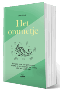 Boekcover van 'Het ommetje' van Anne Bootz – een inspirerend boek over herstel na een eetstoornis, uitgegeven door Avenir Publishing.